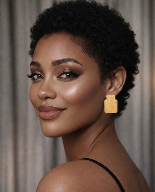 boucles d'oreilles legere en papier crepon. Taille L